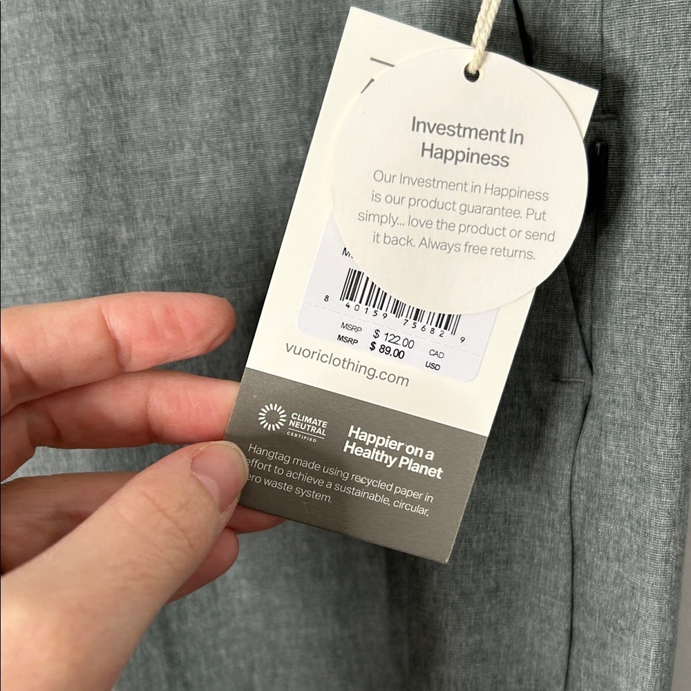 Vuori Men’s Aim Pant in Concrete Gray NWT - Picture 3 of 10